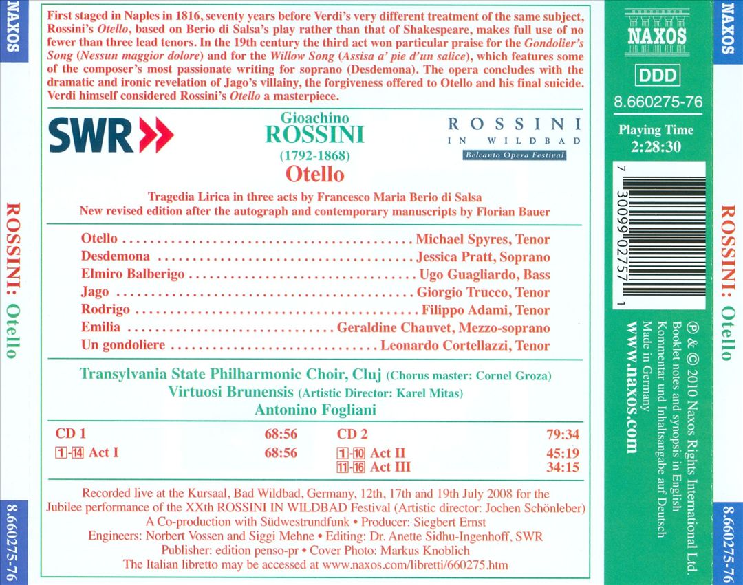 Gioachino Rossini: Otello cover art
