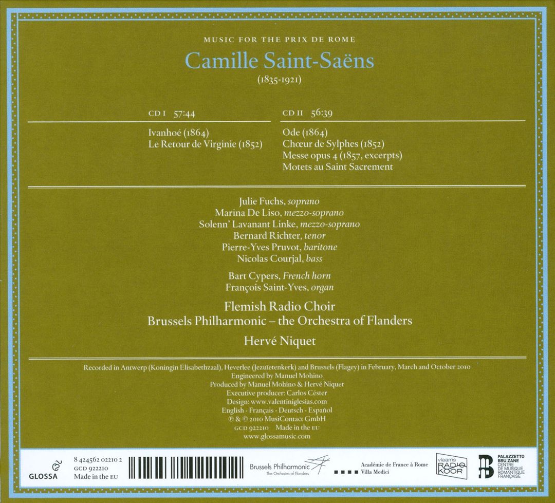 Camille Saint-Saëns: Music for the Prix de Rome cover art