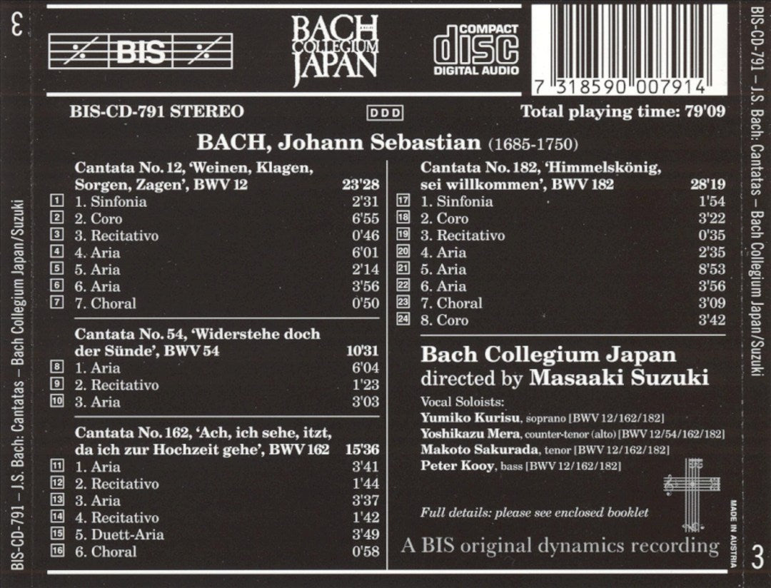 Bach: Cantatas, Vol. 3 cover art