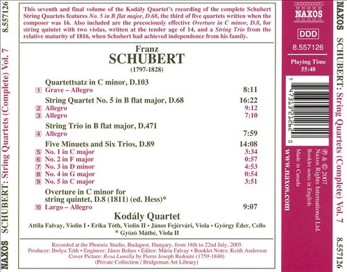Schubert: Complete String Quartets, Vol. 7 cover art