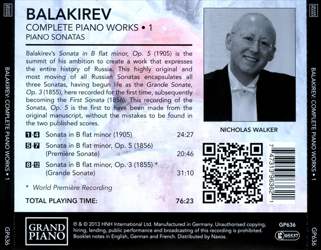 Balakirev: Complete Piano Works, Vol. 1 - Sonatas cover art