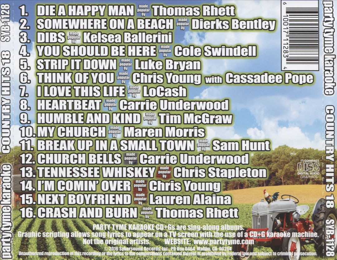 Party Tyme Karaoke: Country Hits, Vol. 18 cover art