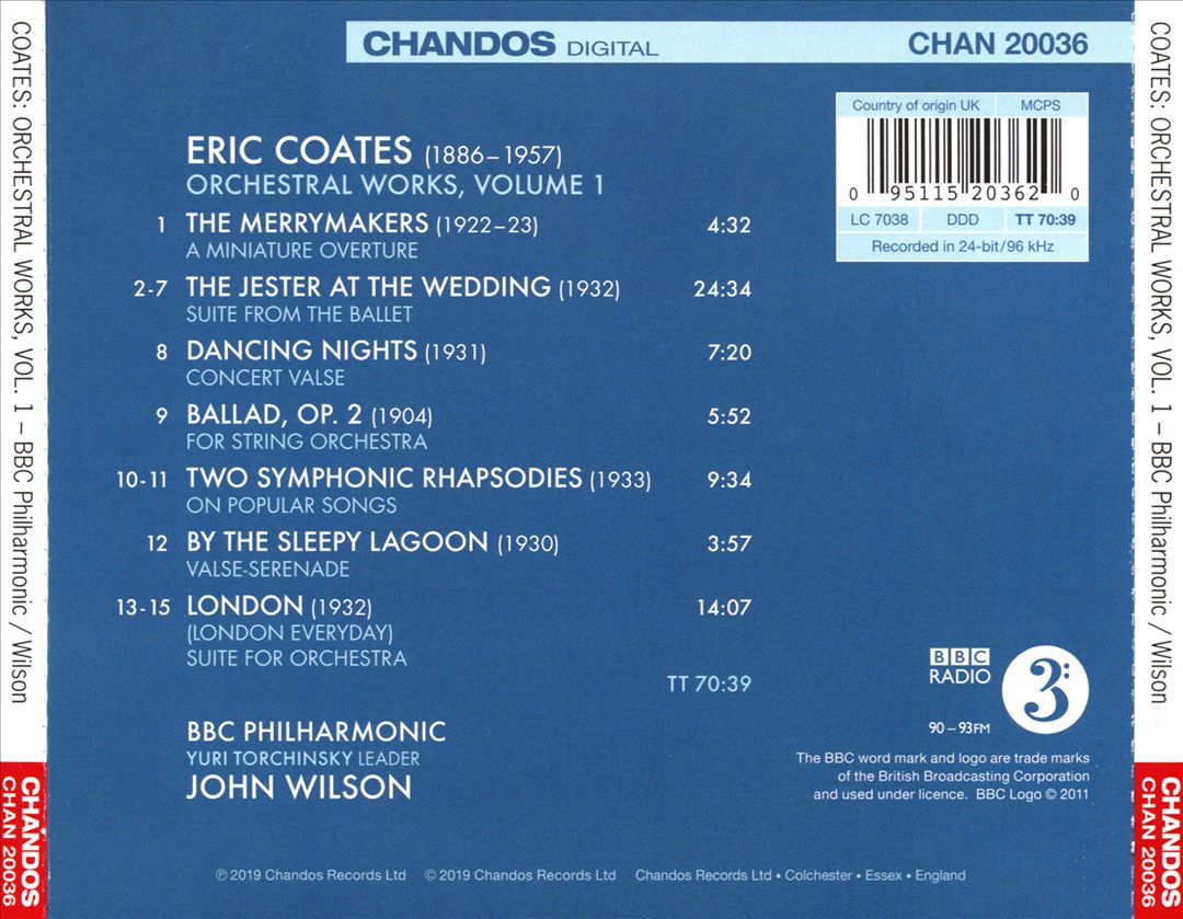 Eric Coates: Orchestral Works, Vol. 1 cover art
