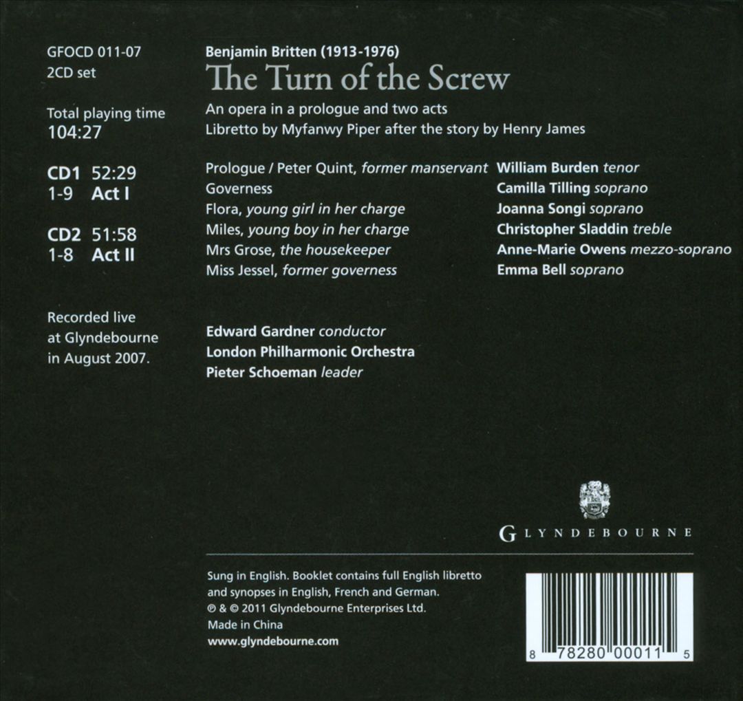 Benjamin Britten: The Turn of the Screw cover art