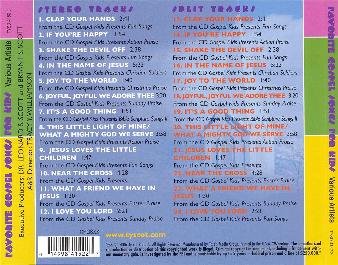 Favorite Gospel Songs for Kids cover art