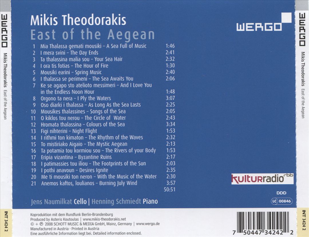 Mikis Theodorakis: East of the Aegean cover art
