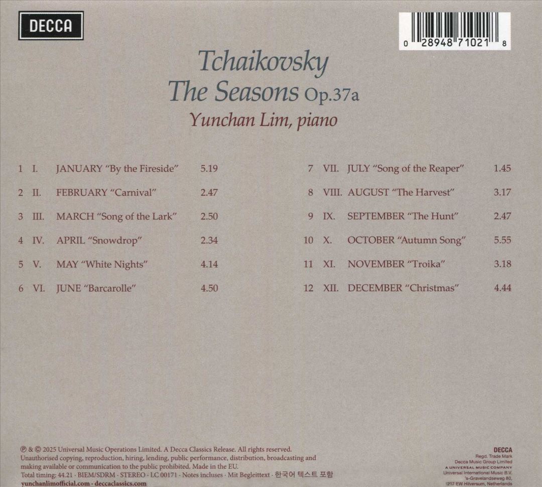 Tchaikovsky: The Seasons cover art