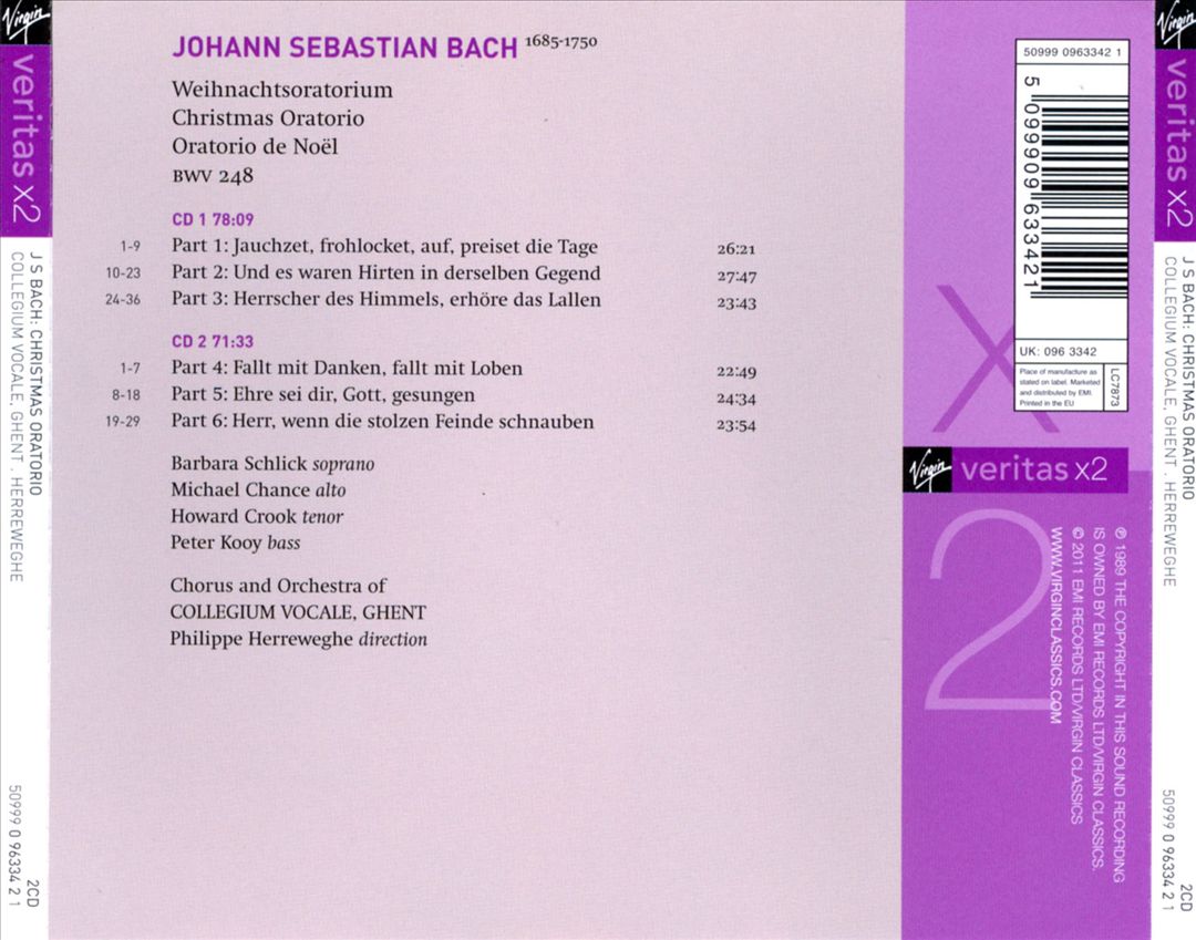 Johann Sebastian Bach: Christmas Oratorio cover art