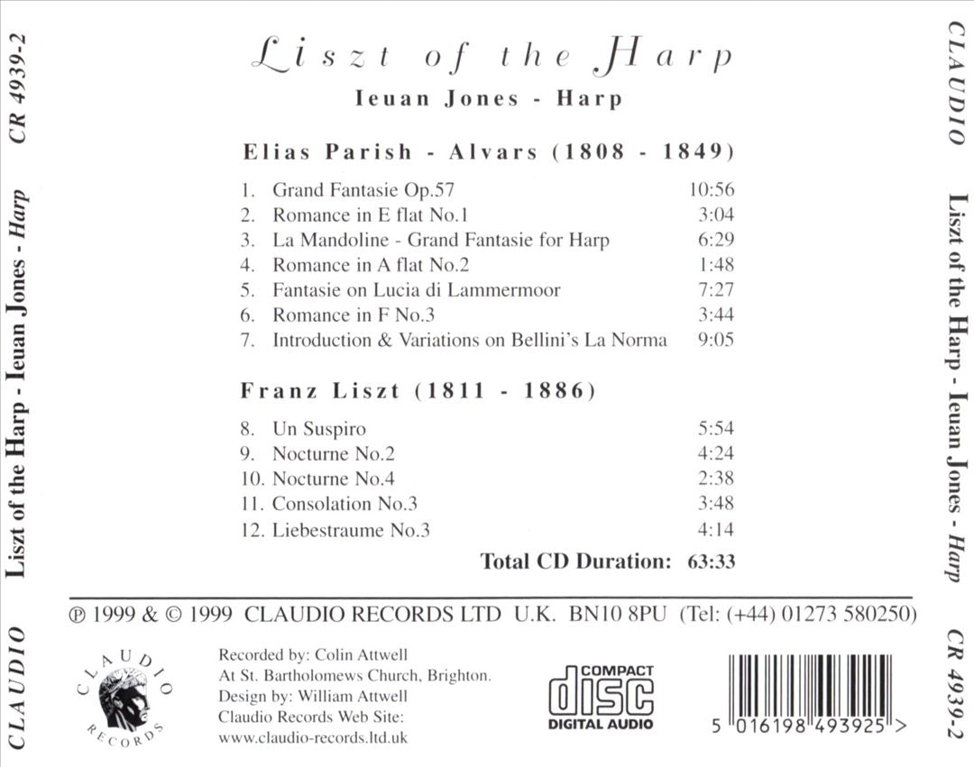 Liszt of the Harp: The Music of Franz Liszt and Elias Parish-Alvars cover art
