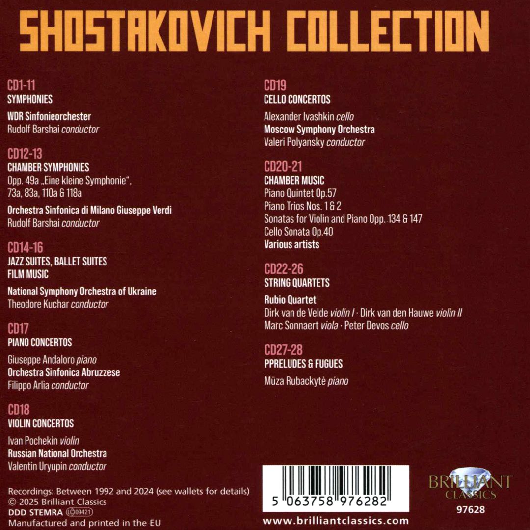 Shostakovich: Symphonies; Jazz, Ballet & Film Music; Concertos; Etc. (CD 16-20) cover art