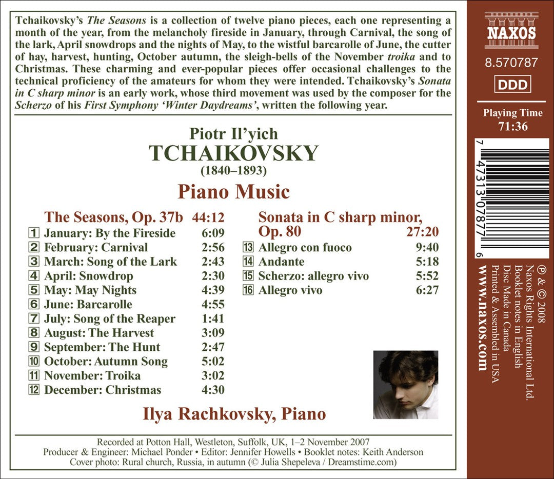 Tchaikovsky: The Seasons; Piano Sonata cover art
