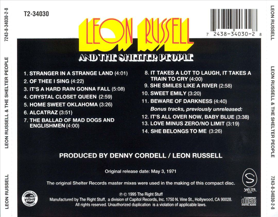 Leon Russell and the Shelter People cover art
