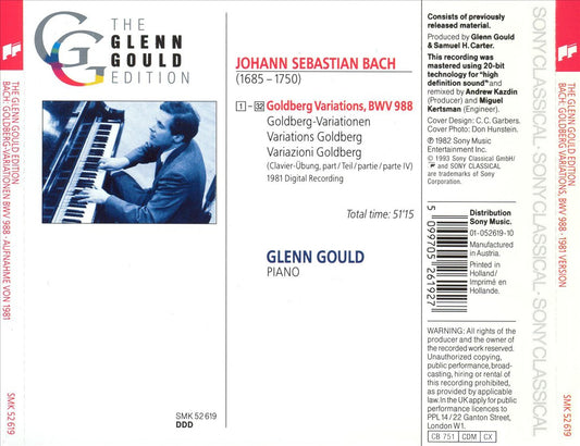 Bach: Goldberg Variations, BWV 988 (1981 Recording) cover art