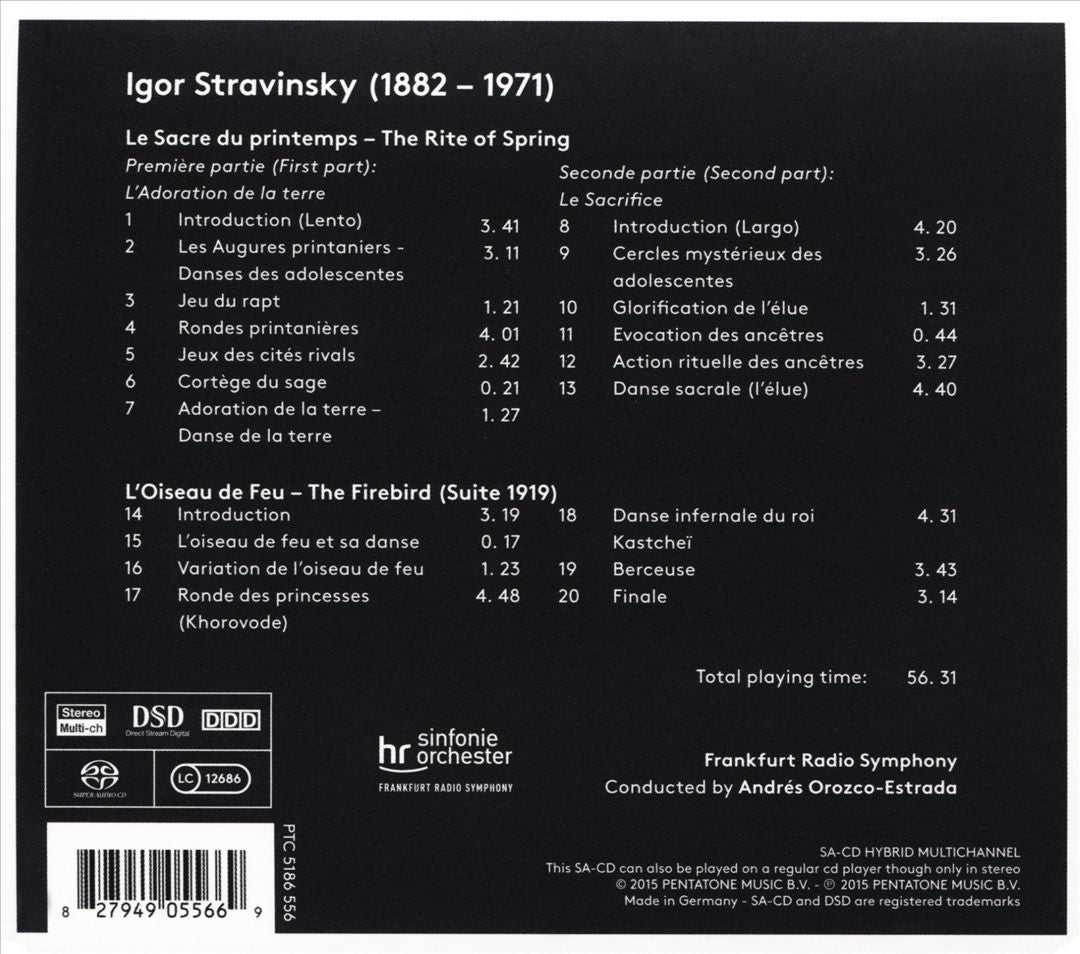 Igor Stravinsky: The Rite of Spring; The Firebird (Suite 1919) cover art