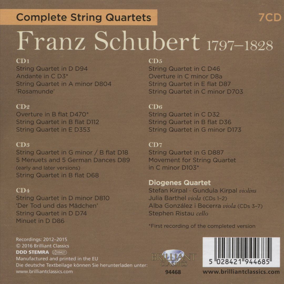 Schubert: Complete String Quartets cover art