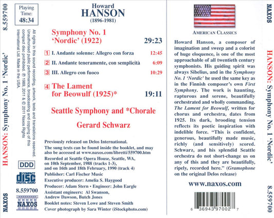 Howard Hanson: Symphony No. 1 "Nordic" cover art