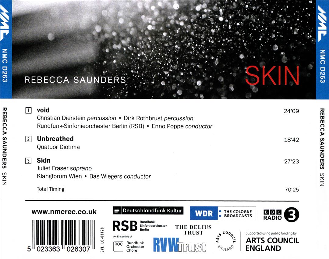 Rebecca Saunders: Skin cover art
