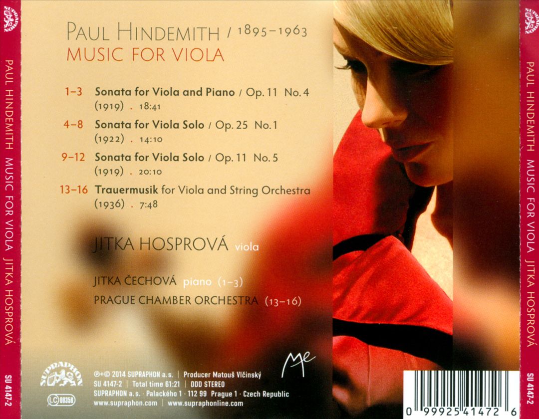 Hindemith: Music for Viola cover art