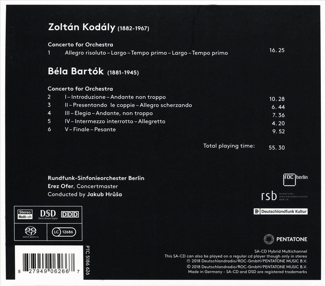 Bartók & Kodály: Concertos for Orchestra cover art