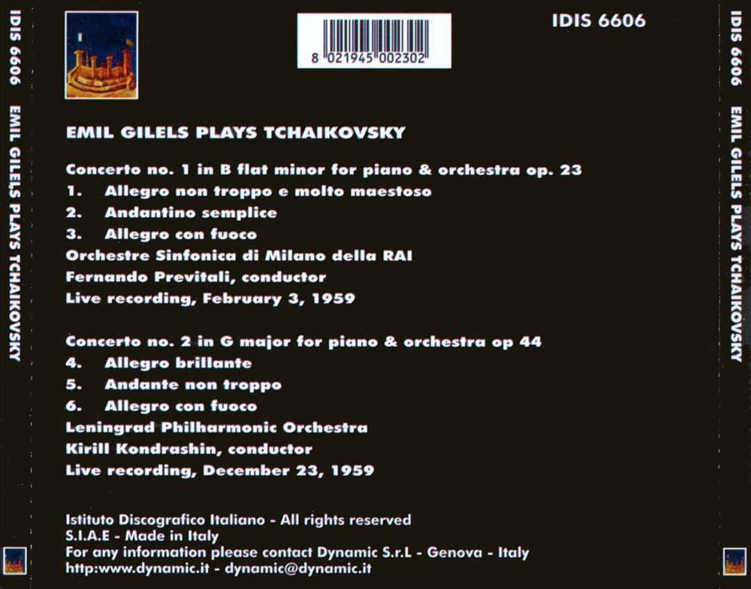 Emil Gilels plays Tchaikovsky cover art