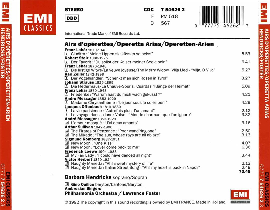 Airs d'Opérettes cover art