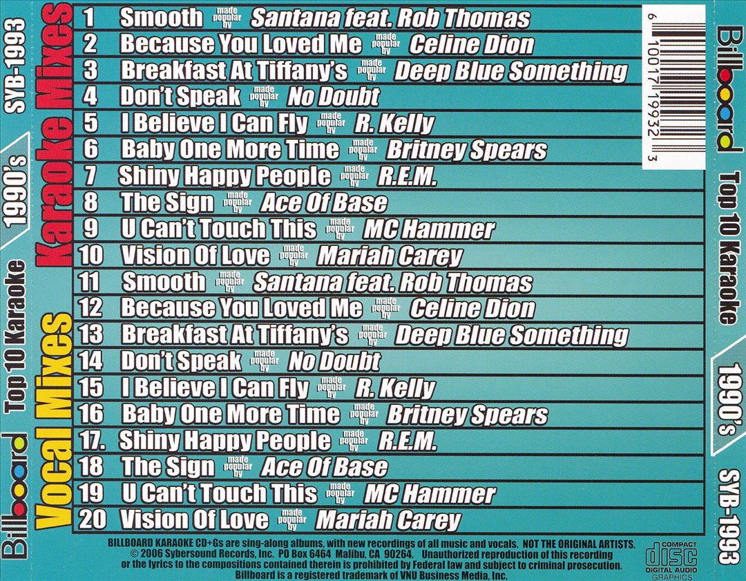 Billboard Top 10 Karaoke: 1990's, Vol. 3 cover art