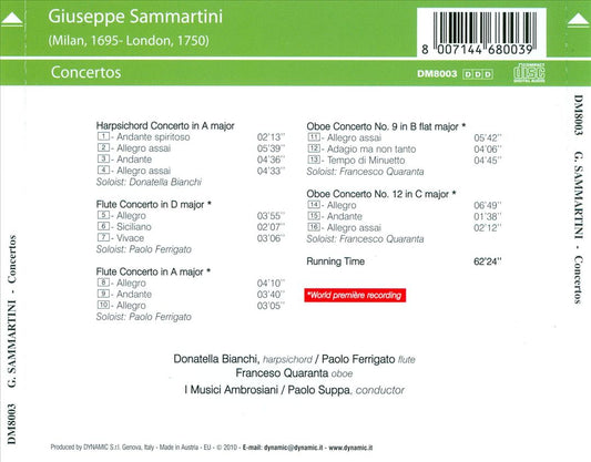 Sammartini: Concertos cover art