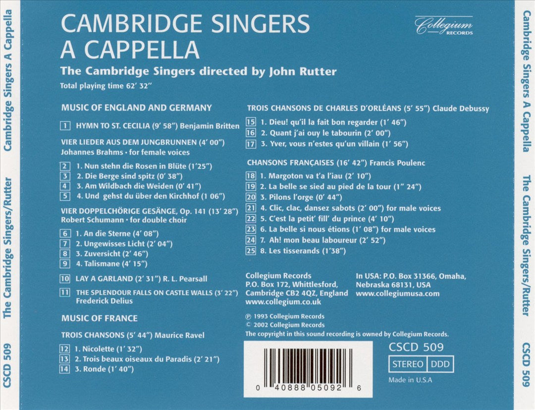 Cambridge Singers A Cappella cover art