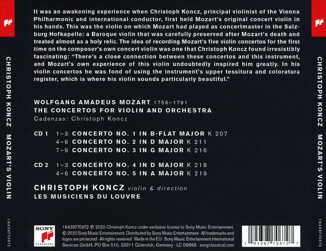 Mozart's Violin: The Complete Violin Concertos cover art