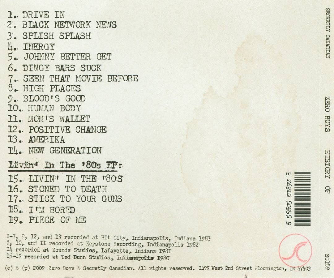 History of the Zero Boys cover art