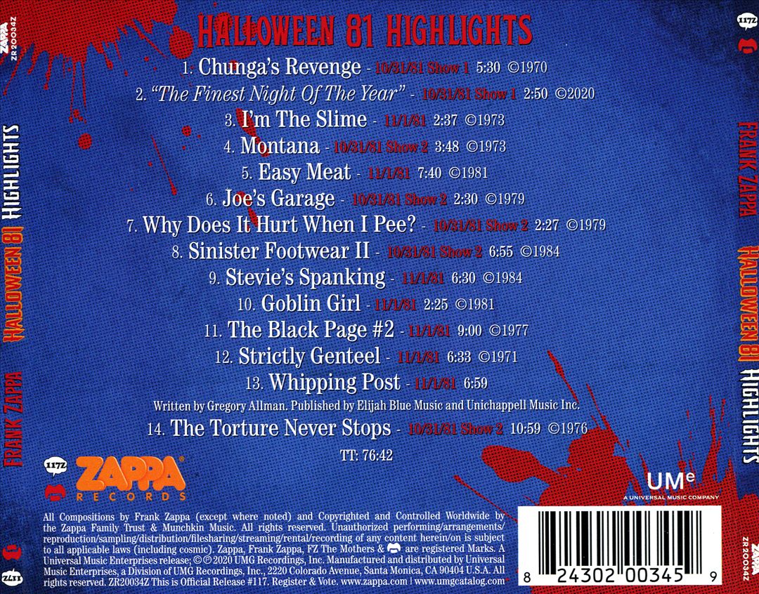 Halloween 81: Highlights From the Palladium cover art