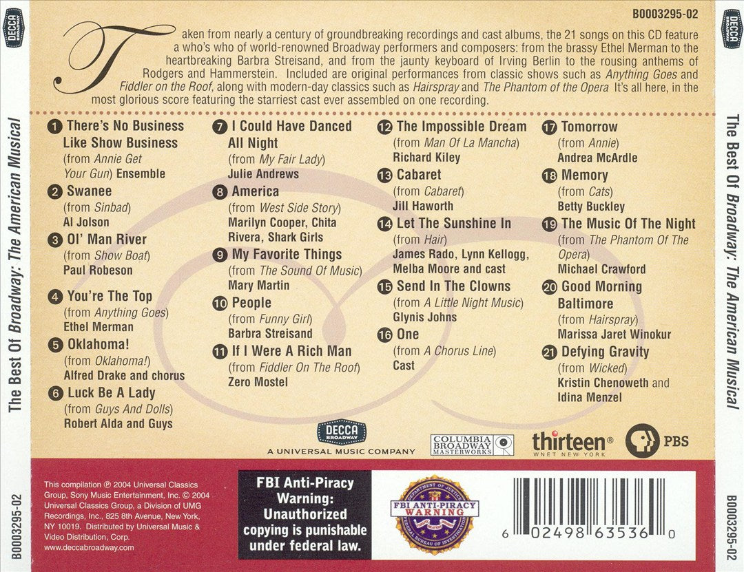 Best of Broadway: The American Musical cover art