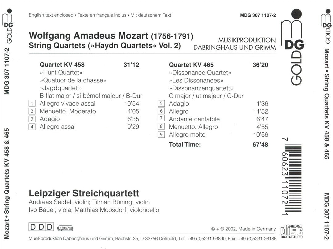 Mozart: String Quartets KV 458 & KV 465 cover art
