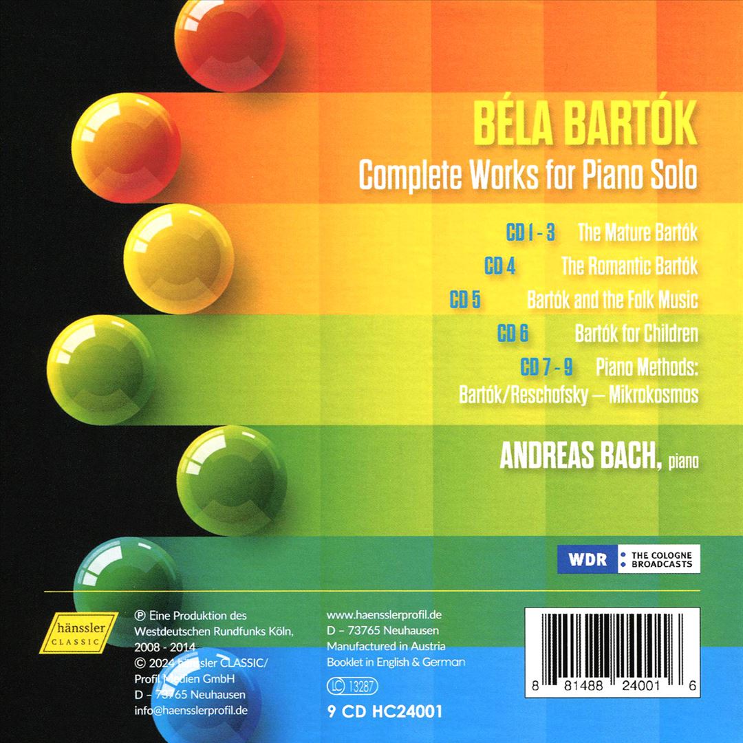 Béla Bartók: Complete Works for Piano Solo cover art