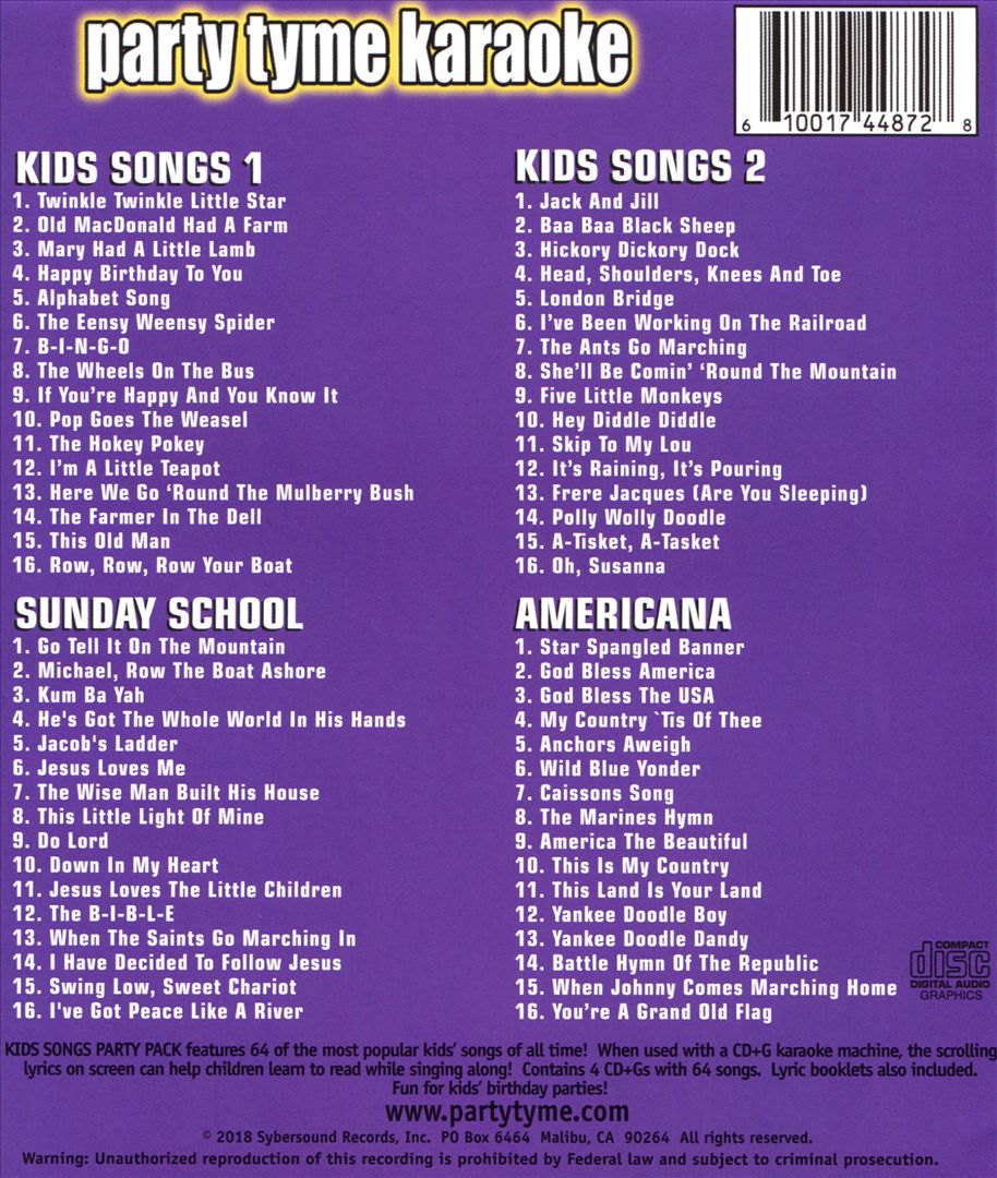 Party Tyme Karaoke: Kids Song Party Pack cover art