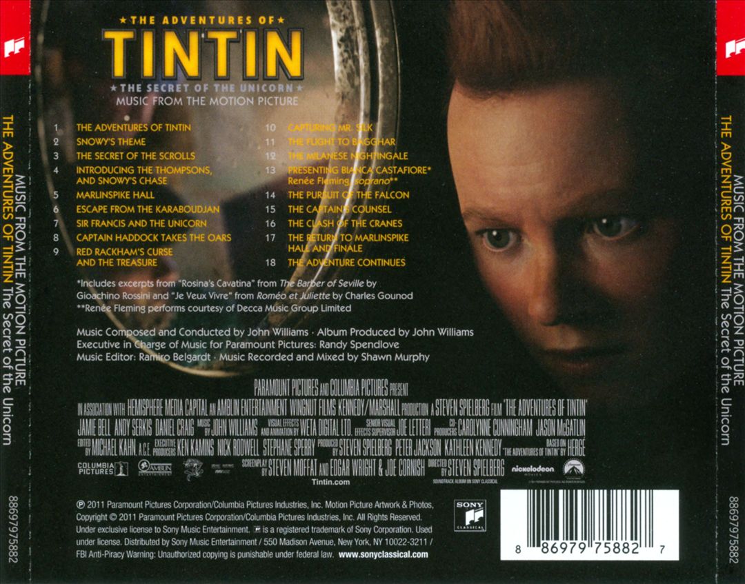 Adventures of Tintin: The Secret of the Unicorn [Music from the Motion Picture] cover art