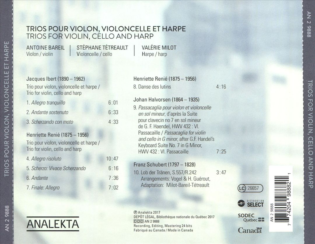 Trios pour Violin, Violoncelle et Harpe cover art