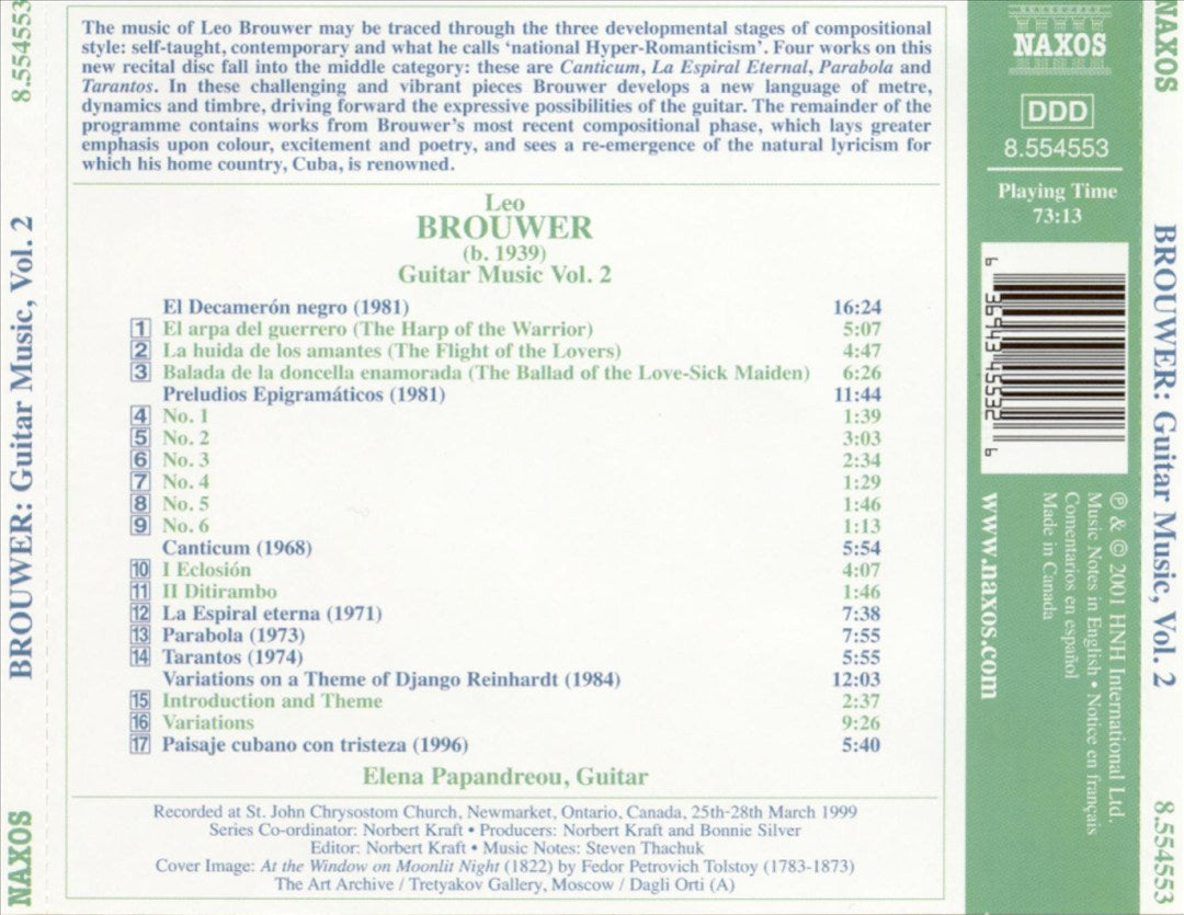 Brouwer: Guitar Music, Vol. 2 cover art