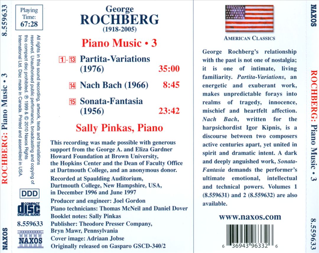 George Rochberg: Piano Music, Vol. 3 cover art