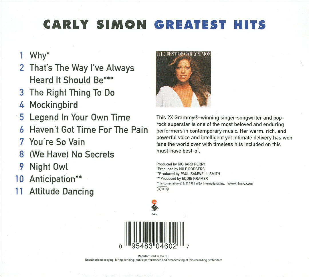 The Best of Carly Simon [Bonus Track] cover art