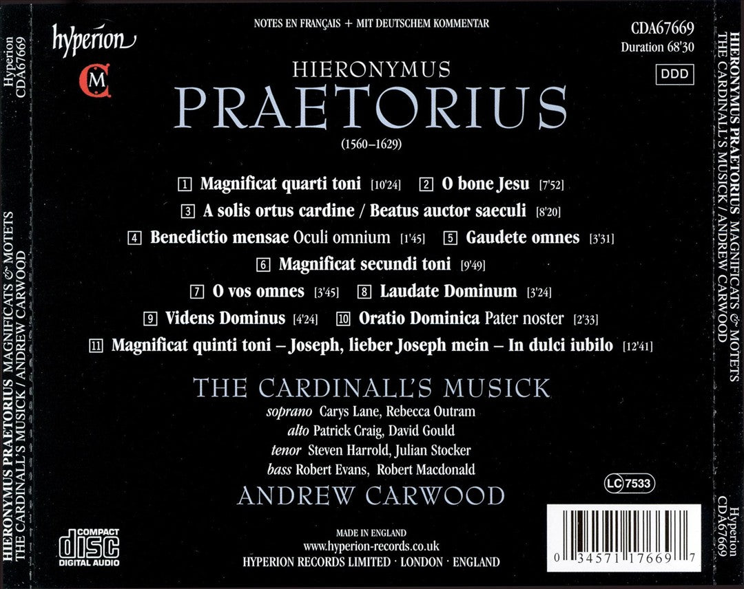 Hieronymus Praetorius: Magnificats & Motets cover art