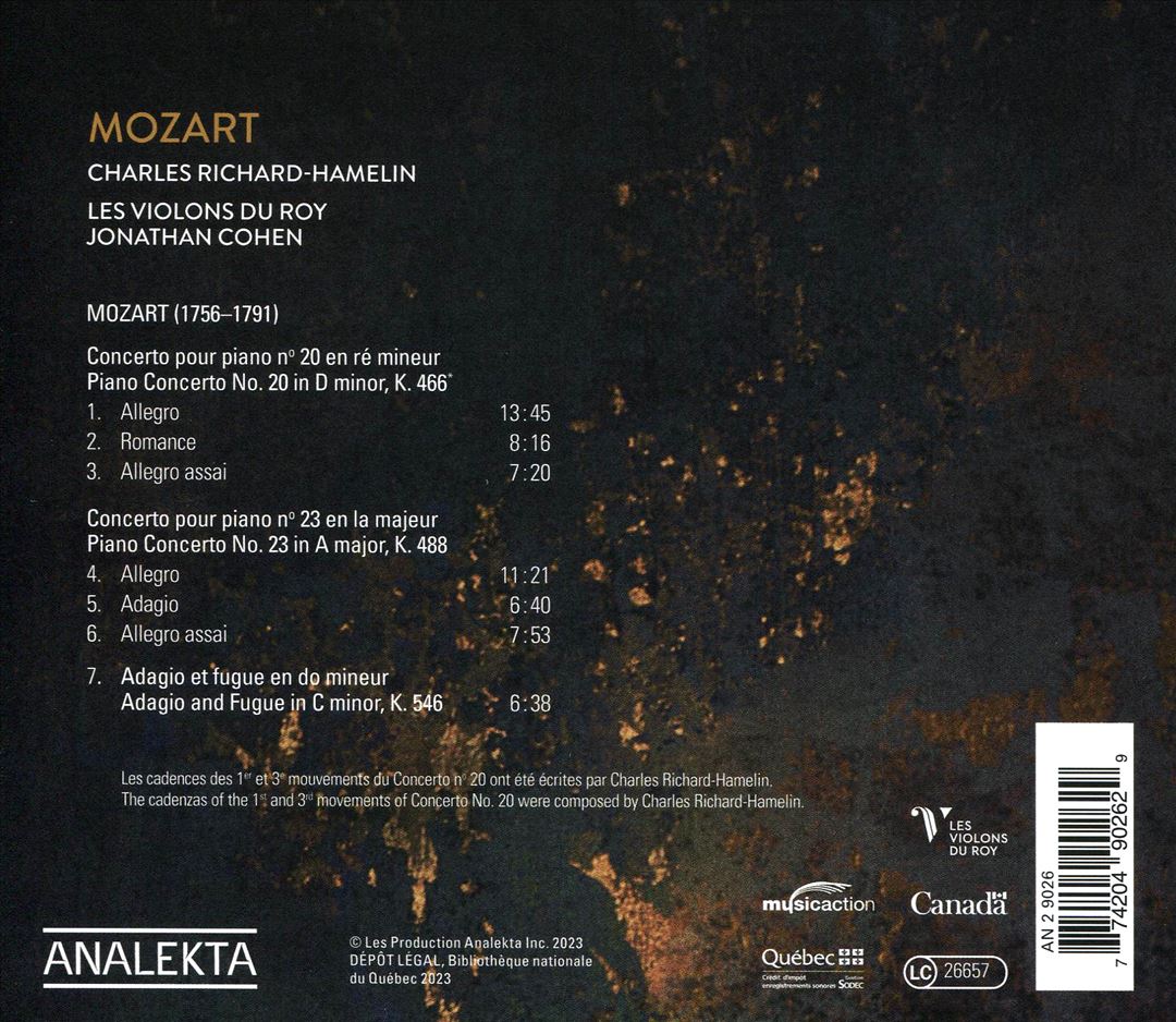 Mozart: Concertos pour piano Nos. 20 & 23 cover art