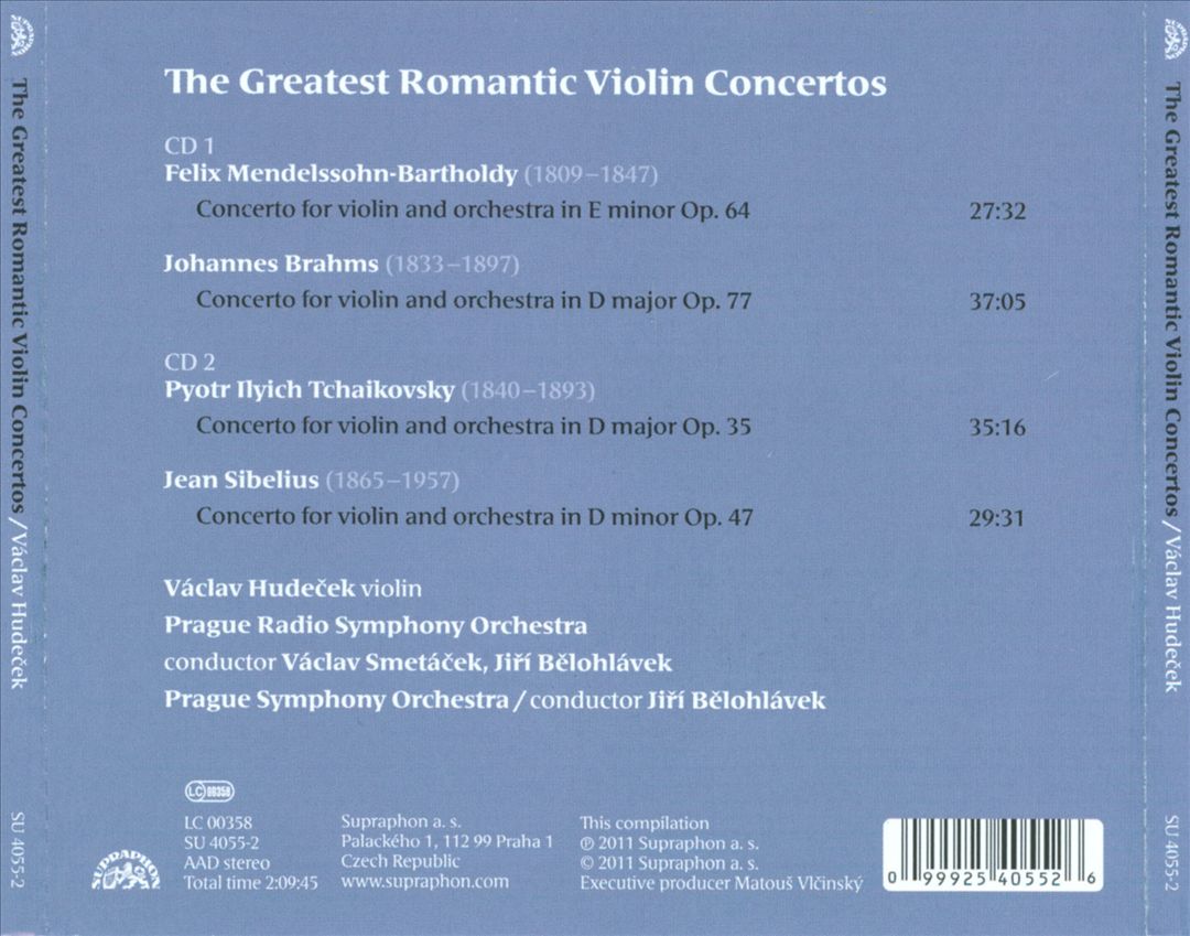 Greatest Romantic Violin Concertos cover art