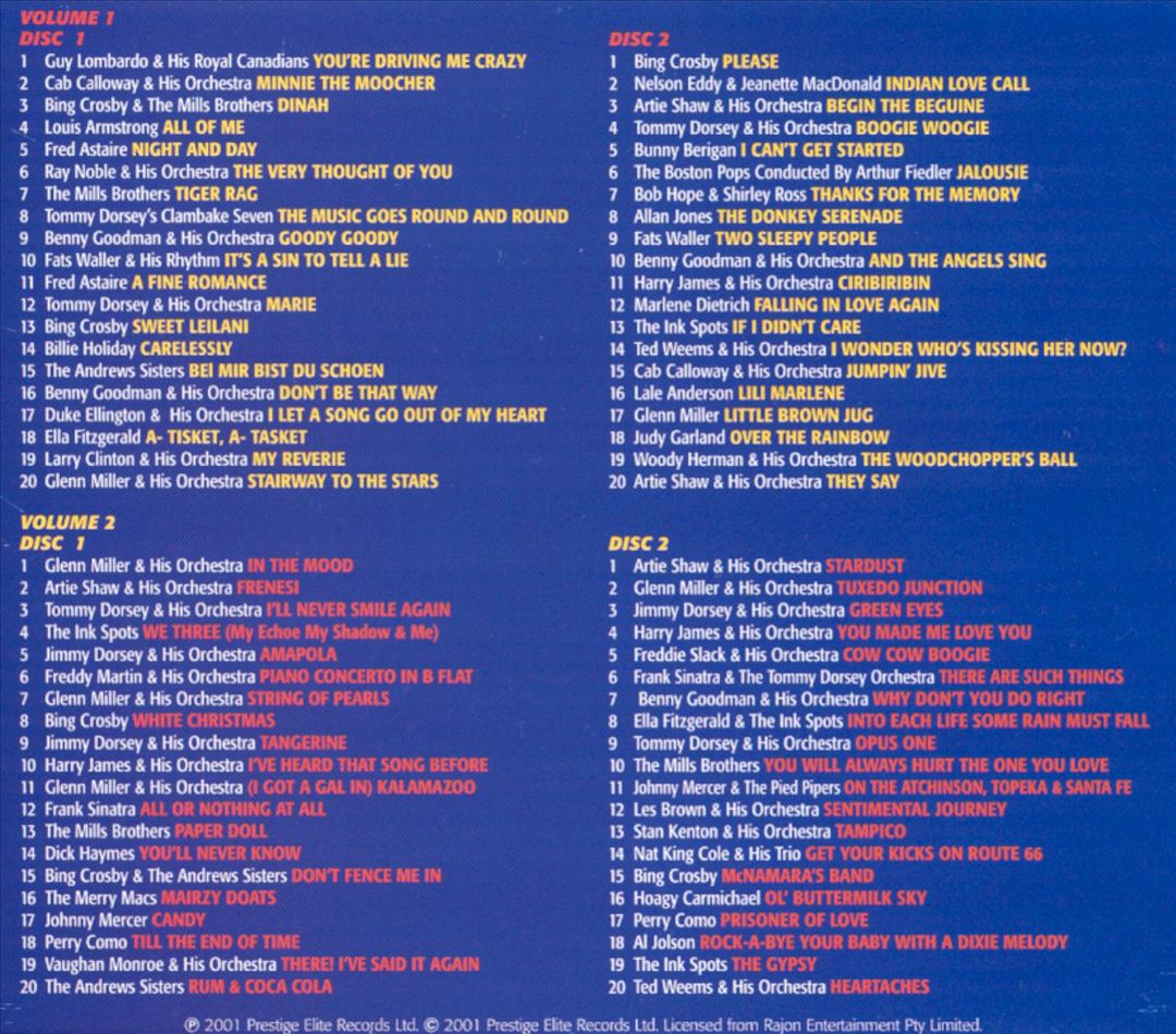 Hits of the 30's & 40's, Vol. 1 & 2 cover art