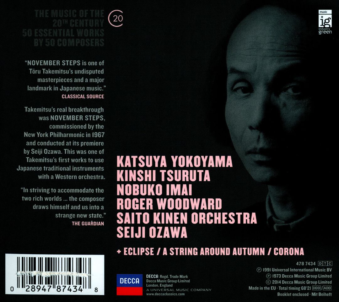 Toru Takemitsu: November Steps cover art