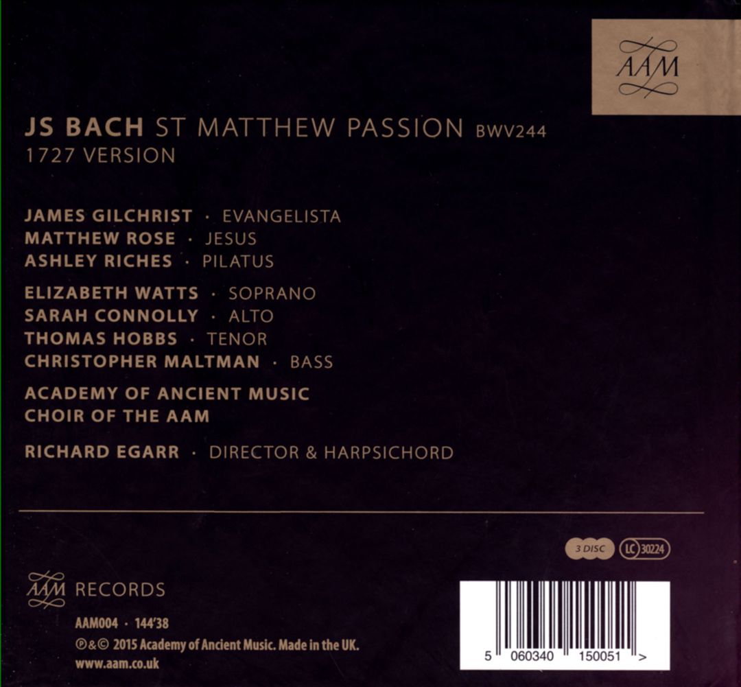 Bach: St. Matthew Passion cover art