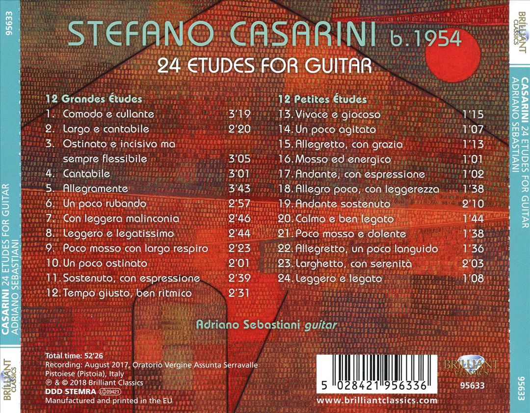 Stefano Casarini: 24 Etudes for Guitar cover art
