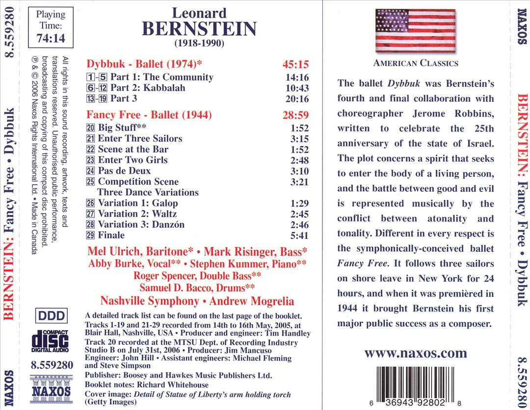 Bernstein: Fancy Free; Dybbuk cover art