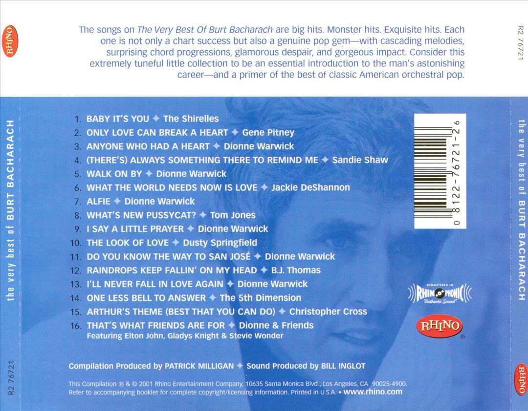 Very Best of Burt Bacharach [Rhino] cover art