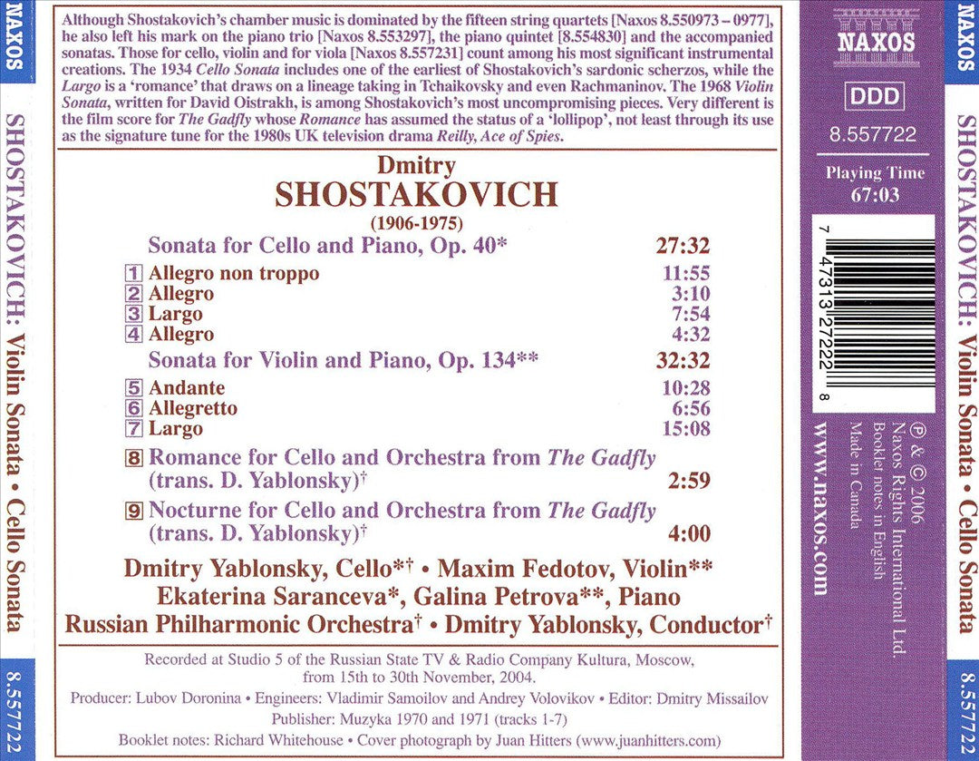 Shostakovich: Violin Sonata; Cello Sonata cover art